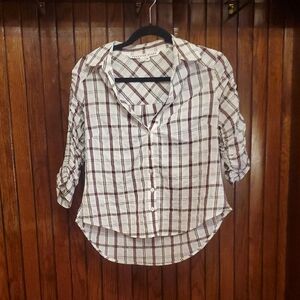 VERONICA BEARD SIZE SMALL Plaid Button-Up Shirt